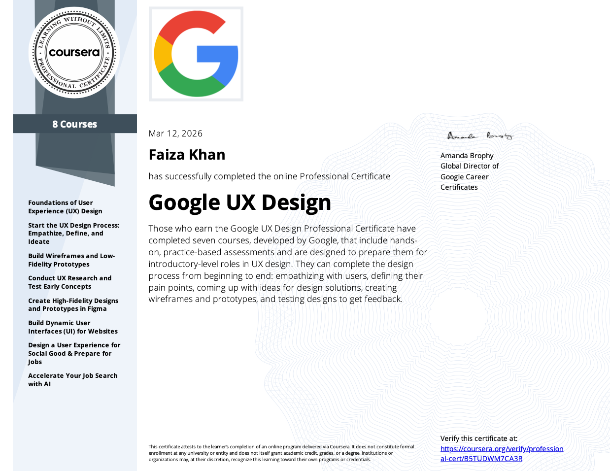 Google UX Certificate